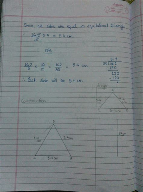 construct an equilateral triangle whose perimeter is 16.2 cm - Brainly.in