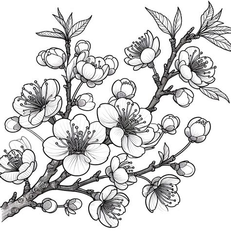 Cherry Blossom 🌸 Coloring Page