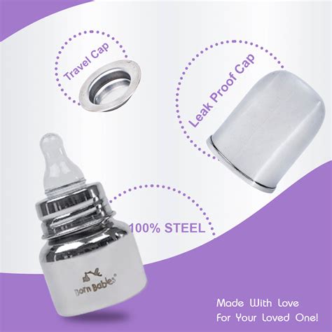 70 ml Born Babies Stainless Steel Feeding Bottle With Anti-Colic Silic