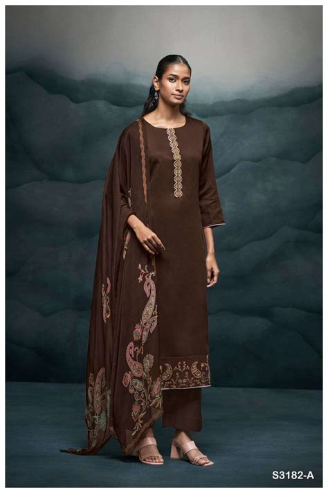 GANGA HARSHIKA 3182 SILK SATIN DESIGNER WORK LADIES SUITS AT BEST ...