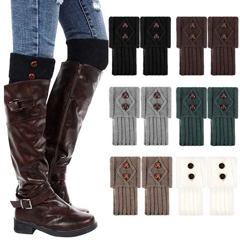 Women Winter Boot Cuffs Socks Cable Kintted Boot Cuffs Socks Short ...