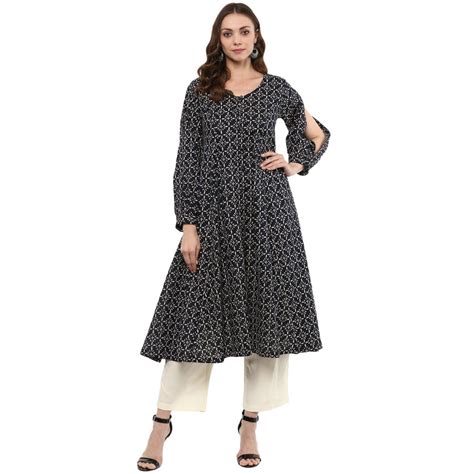 Get Printed Anarkali Flare Slit Sleeves Kurta at ₹ 1749 | LBB Shop
