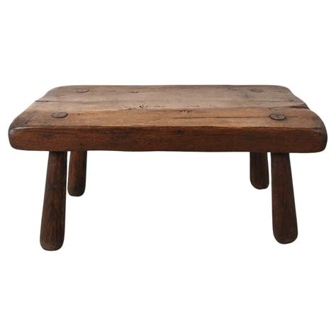 Solid wooden brutalist coffee table, 1960s For Sale at 1stDibs
