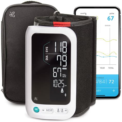 GreaterGoods All-in-One Smart Blood Pressure Monitor Pack, Upper Arm Cuff, Cordless, Wireless ...