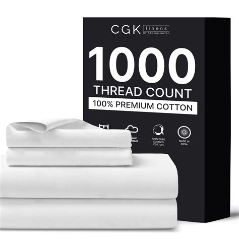 Amazon.com: 1000 Thread Count Queen Sheet Set - 100% Cotton Bed Sheets ...
