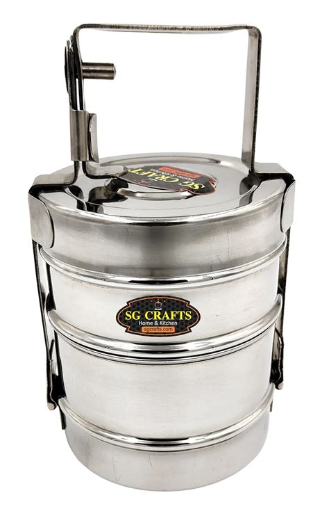 Buy SG CRAFTS Stainless Steel Traditional Indian Tiffin Carrier l Lunch ...