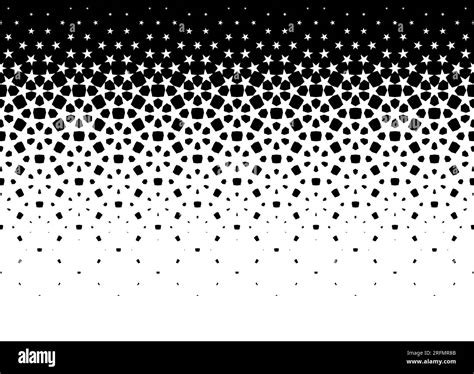 Geometric pattern of black stars on a white background.Seamless in one ...