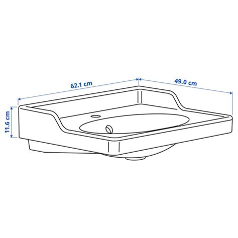 RUTSJÖN wash-basin with water trap, white, 62x49 cm (241/2x191/4") - IKEA