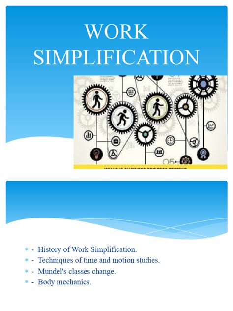 Image result for Work Simplification Examples