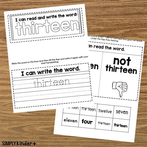 Number Word Thirteen Interactive Notebook - Simply Kinder Plus
