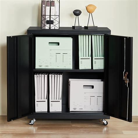 Buy LUCYPAL Metal Cabinet with Wheels,Lockable Steel Storage Cabinet ...