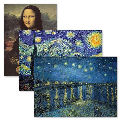 3 Pack - Mona Lisa Poster by Leonardo Da Vinci + Starry Night & Over ...