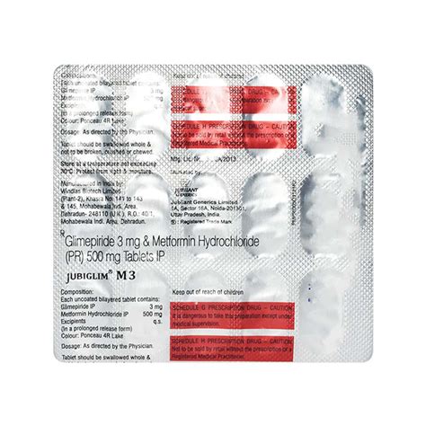 Jubiglim M 3mg Strip Of 15 Tablets: Uses, Side Effects, Price & Dosage ...