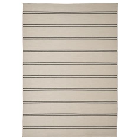 VIRKLUND rug flatwoven, in/outdoor, beige/dark grey, 160x230 cm (5'3"x7 ...