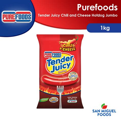 PUREFOODS Tender Juicy Chili and Cheese Hotdog Jumbo 1kg | Shopee ...