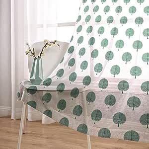 Buy BRICK HOME Linen Textured Sheer Curtains, Semi Transparent & Light ...