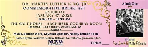 Dr. Martin Luther King, Jr. Commemorative Breakfast 2026, The Galt ...