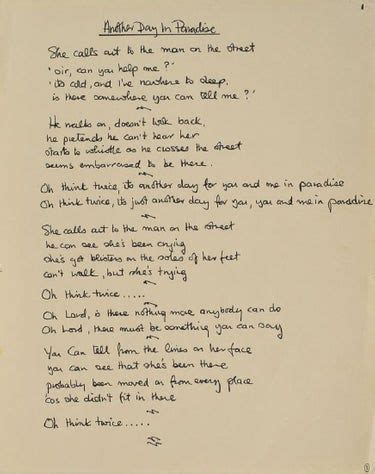 Phil Collins Handwritten Lyrics for 'Another Day in Paradise' and Album ...