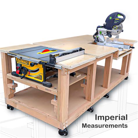 Table Saw Miter Saw WORKBENCH Plan - Etsy