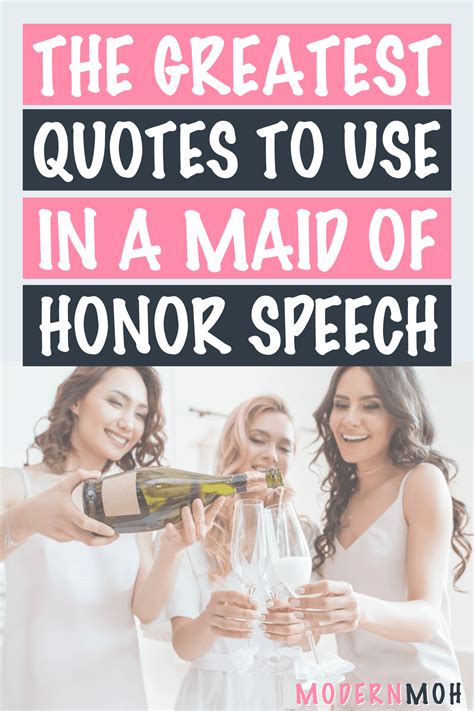 35 Maid of Honor Speech Quotes to Enhance Your Toast | Maid of honor ...