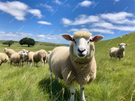Premium AI Image | Sheep in a pasture