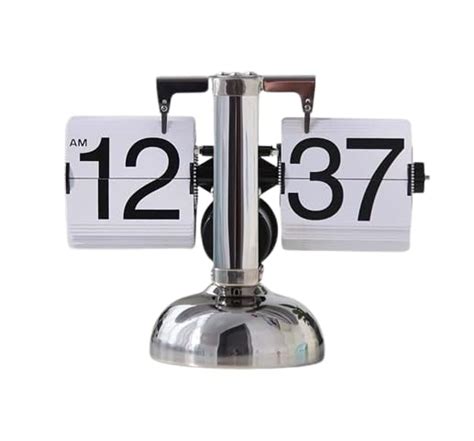 Red Picker Stainless Steel Flip Clock, Retro Flip Down Clock Mechanical ...