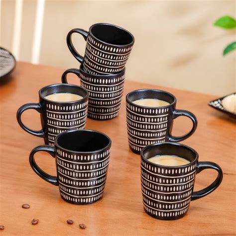 Fluted Ceramic Espresso Cup And Saucer Set Of 6 100ml Online - Premium ...