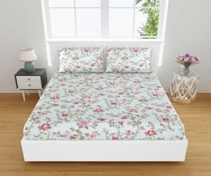 CottoNaps 186 TC Cotton Super King Floral Flat Bedsheet - Buy CottoNaps ...