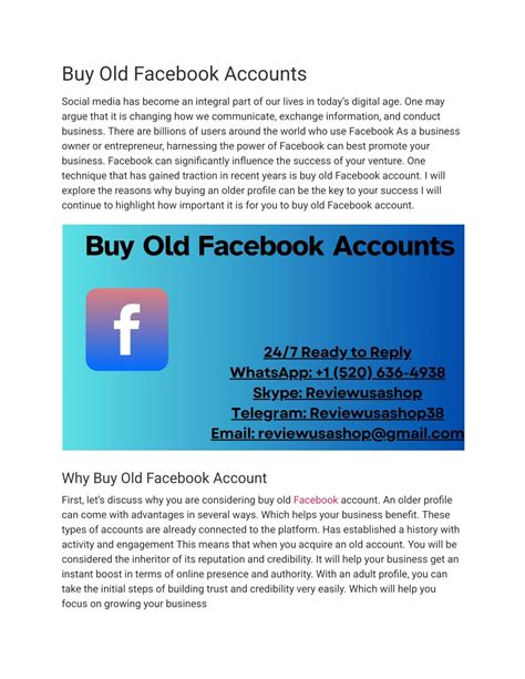 Buy Old Facebook Accounts