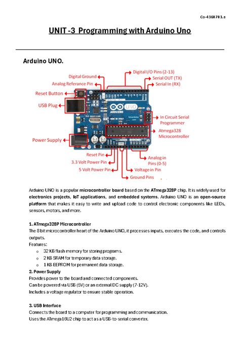 UNIT 3: Programming Concepts Using Arduino UNO Basics - Studocu