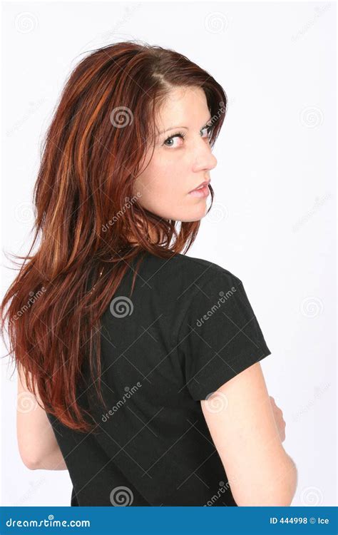 Woman Looking Over Her Shoulder Stock Photo - Image: 444998