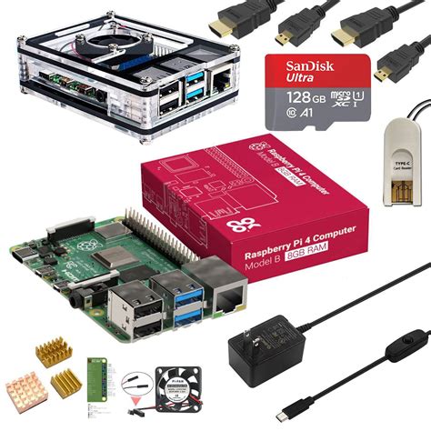 Buy MarstudyMarsKit Raspberry Pi 4 Model B Ultimate Starter Kit -128GB ...