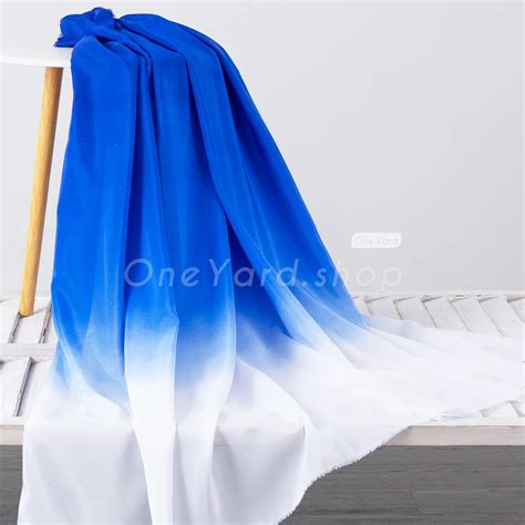 Royal Blue to White Ombre Koshibo Cool Summer Fabric - OneYard