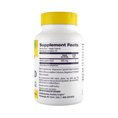 Buy Healthy Origins, ALPHA LIPOIC ACID, 300MG Caps | Maple Herbs