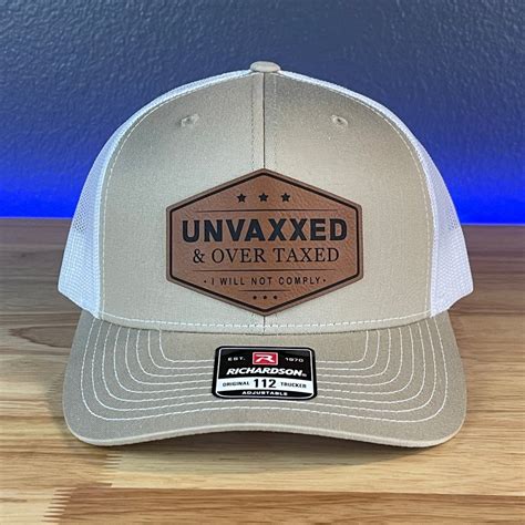 UNVAXXED & OVER TAXED Leather Patch Hat Rawhide - Hollow Point Society – VividEditions