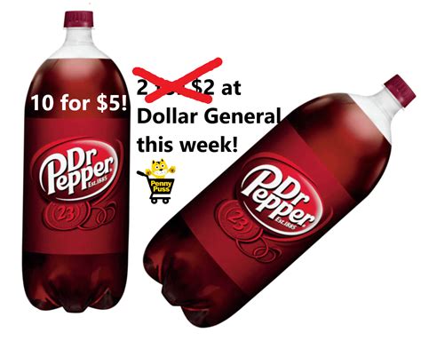 Dollar General Dr Pepper 10 for $5 (2-liter) Pick up ONLY!