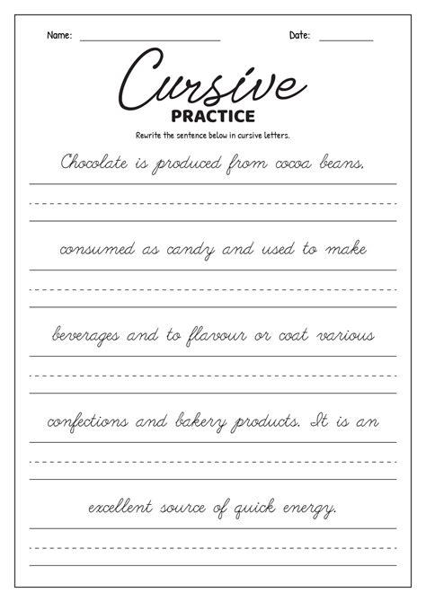 Free Cursive Practice Printables: Fun & Easy! - Printables for Everyone