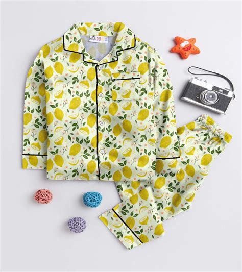 Lemon Printed Girls Pure Cotton Nightsuit Set - KOOCHI POOCHI – koochi ...