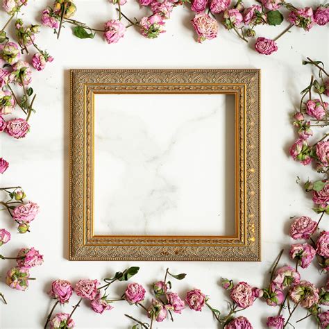 8x8 IN Vintage Style Golden Frame - Handcrafted Wood Frame for 20x20cm ...