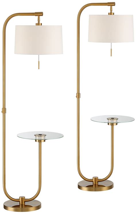 Possini Euro Design Volta Modern Floor Lamps with Tray Tables 66" Tall ...