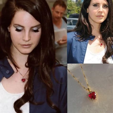2023-Lana-Del-Rey-Necklace-Dainty-Princess-Collection-Red-Crystal-Heart ...