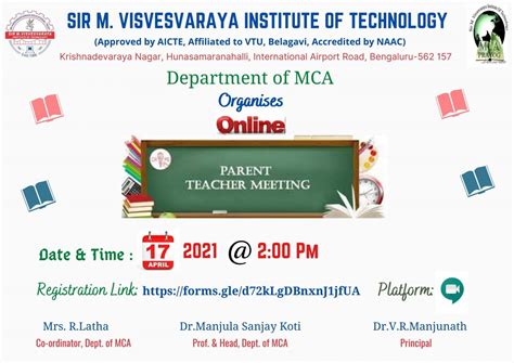 Department Of MCA Is Organising An Online PTM