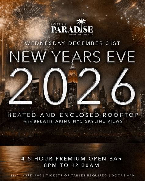 4 1/2 Hour Open Bar New Years Eve in New York City December 31, 2025 ...