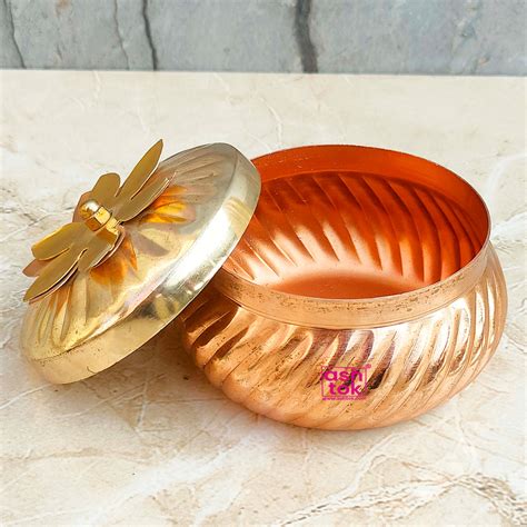 The Perfect Wedding Return Gift: Copper Coloured Metal Dry Fruit Box ...