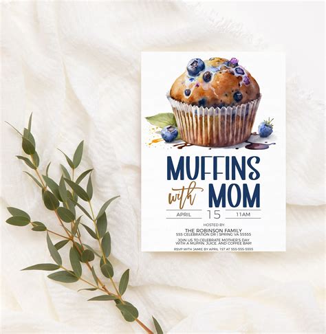 Muffins With Mom Invitation, Mother's Day Muffin Invite, Mother's ...