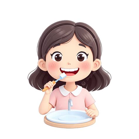 Girl Brush Teeth Clip Art