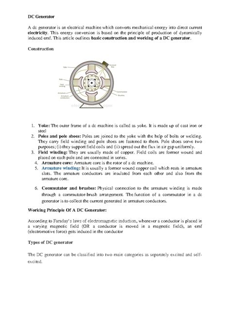 DC Generators and Motors: Principles, Construction, and Applications ...