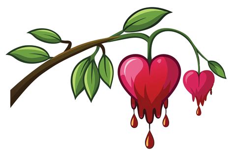 Bleeding Heart Flowers Branch, Romantic, Love, Nature, Art 55212935 Vector Art at Vecteezy