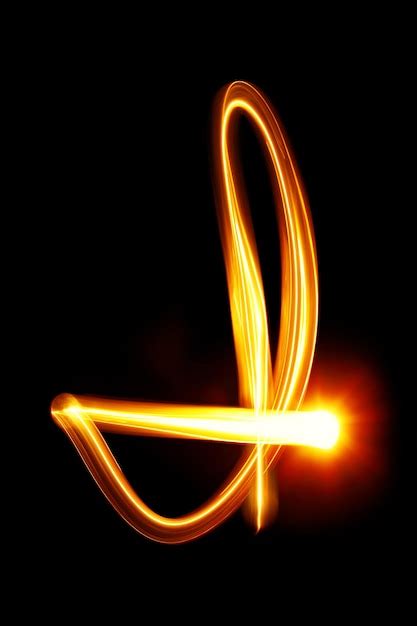 I - created by light alphabet over black background | Premium Photo