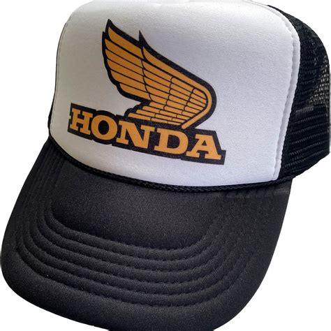 Vintage Honda Motorcycle Logo Trucker Hat Mesh Hat Adjustable Snap Back Cap Black - Etsy